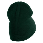 Highland Thistle Embroidered 8 Inch Knitted Short Beanie - Dark-Green OSFM