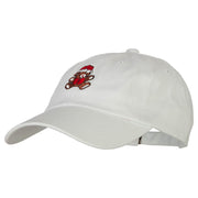 Santa Teddy Bear Embroidered Unstructured Washed Cap