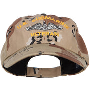 US Submarine Veteran Military Embroidered Enzyme Camo Cap