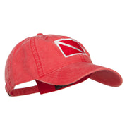 Scuba Dive Flag Embroidered Washed Dyed Cotton Cap