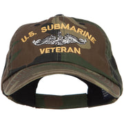 US Submarine Veteran Military Embroidered Enzyme Camo Cap