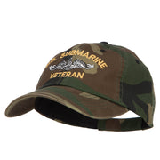 US Submarine Veteran Military Embroidered Enzyme Camo Cap