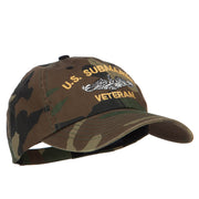 US Submarine Veteran Military Embroidered Enzyme Camo Cap