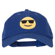 Sunglasses Emoji Patched Unstructured Washed Cap