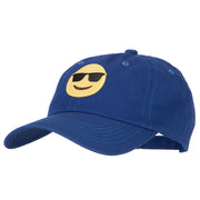 Sunglasses Emoji Patched Unstructured Washed Cap