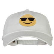 Sunglasses Emoji Patched Unstructured Washed Cap