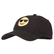 Sunglasses Emoji Patched Unstructured Washed Cap