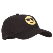 Sunglasses Emoji Patched Unstructured Washed Cap