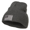 Silver American Flag Embroidered Short Beanie