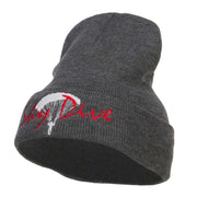 Sky Dive Embroidered Long Beanie