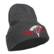 Sky Dive Embroidered Long Beanie