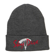 Sky Dive Embroidered Long Beanie