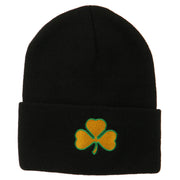 St.Patrick's Day Clover Embroidered Long Beanie