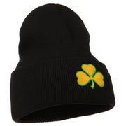 St.Patrick's Day Clover Embroidered Long Beanie