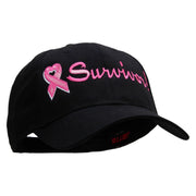 Breast Cancer Ribbon Survivor Embroidery Cap