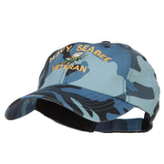 Navy Seabee Veteran Military Embroidered Enzyme Camo Cap