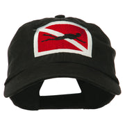 Scuba Diver Down Embroidered Low Profile Washed Cap