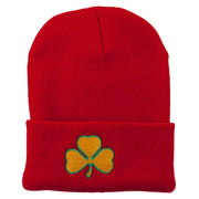 St.Patrick's Day Clover Embroidered Long Beanie