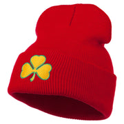 St.Patrick's Day Clover Embroidered Long Beanie