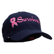 Breast Cancer Ribbon Survivor Embroidery Cap