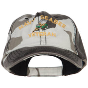 Navy Seabee Veteran Military Embroidered Enzyme Camo Cap