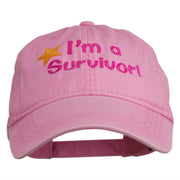 I'm a Survivor Embroidered Washed Cap