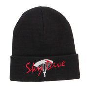 Sky Dive Embroidered Long Beanie