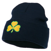 St.Patrick's Day Clover Embroidered Long Beanie