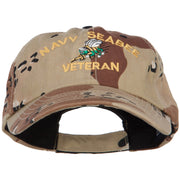 Navy Seabee Veteran Military Embroidered Enzyme Camo Cap