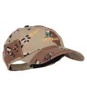 Navy Seabee Veteran Military Embroidered Enzyme Camo Cap