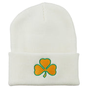 St.Patrick's Day Clover Embroidered Long Beanie