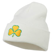 St.Patrick's Day Clover Embroidered Long Beanie