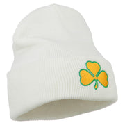 St.Patrick's Day Clover Embroidered Long Beanie