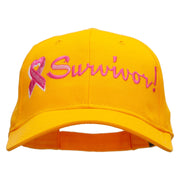 Breast Cancer Ribbon Survivor Embroidery Cap