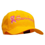 Breast Cancer Ribbon Survivor Embroidery Cap