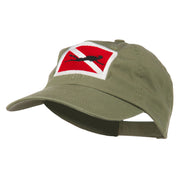 Scuba Diver Down Embroidered Low Profile Washed Cap