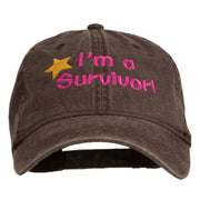 I'm a Survivor Embroidered Washed Cap