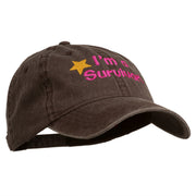 I'm a Survivor Embroidered Washed Cap