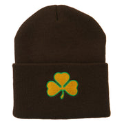 St.Patrick's Day Clover Embroidered Long Beanie