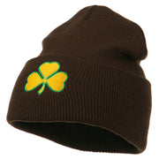 St.Patrick's Day Clover Embroidered Long Beanie