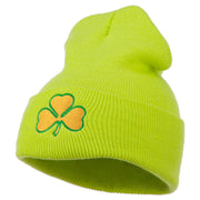 St.Patrick's Day Clover Embroidered Long Beanie