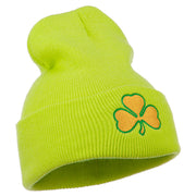 St.Patrick's Day Clover Embroidered Long Beanie