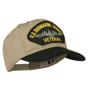 US Submarine Service Veteran Military Patched Two Tone High Cap