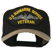 US Submarine Service Veteran Military Patched Two Tone High Cap