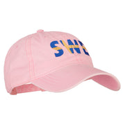 Sweden SWE Flag Embroidered Washed Cotton Twill Cap