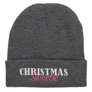 Christmas Sweetie Embroidered Long Beanie