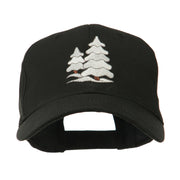 Christmas Trees with Snow Embroidered Cap