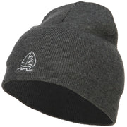 Sailboat Wave Embroidered Short Beanie