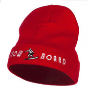 Snowboard Embroidered Long Beanie