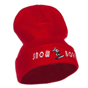 Snowboard Embroidered Long Beanie